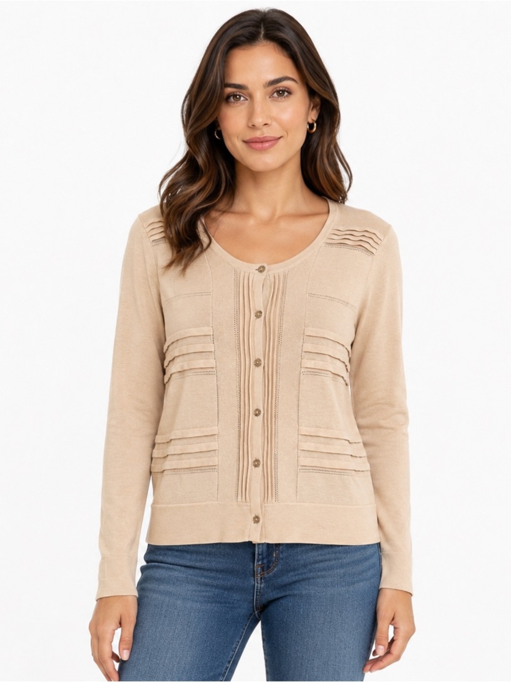 Burberry London Beige Lightweight Cardigan S Luxury Knit Top